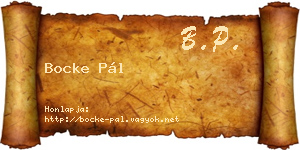 Bocke Pál névjegykártya